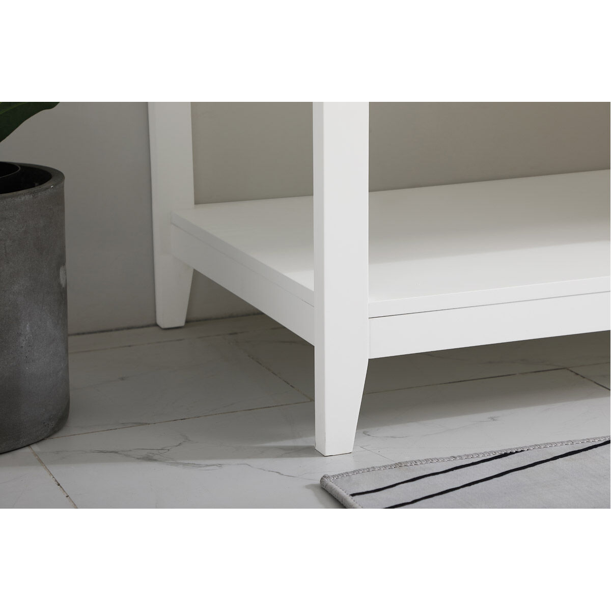 Aubrey 60 X 22 X 34 inch White and Brushed Nickel with Calacatta Quartz Vanity Sink Set