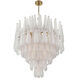 Ollie 21 Light 33.25 inch Aged Brass Chandelier Ceiling Light in Sand Glass Clear