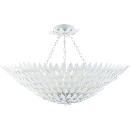 Broche 8 Light 30 inch Matte White Semi Flush Ceiling Light