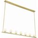 Aragon 7 Light 56 inch Soft Brass Linear Chandelier Ceiling Light