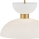 Zevio 1 Light 15.75 inch Antique Brass and White and Opaque Pendant Ceiling Light