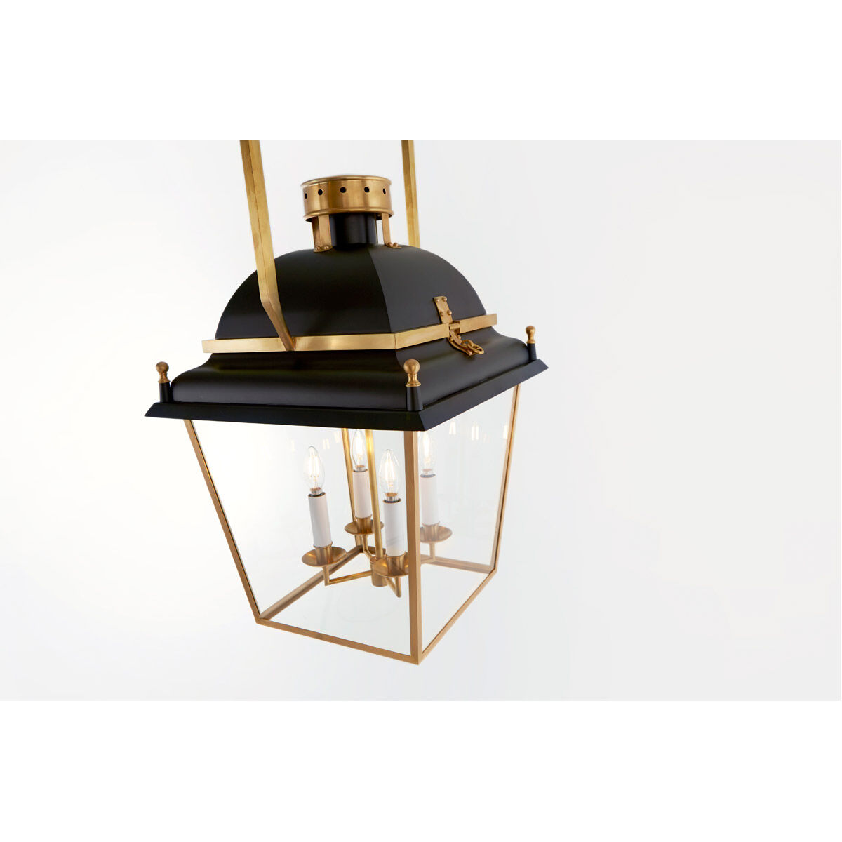 Black and brass lantern pendant hot sale