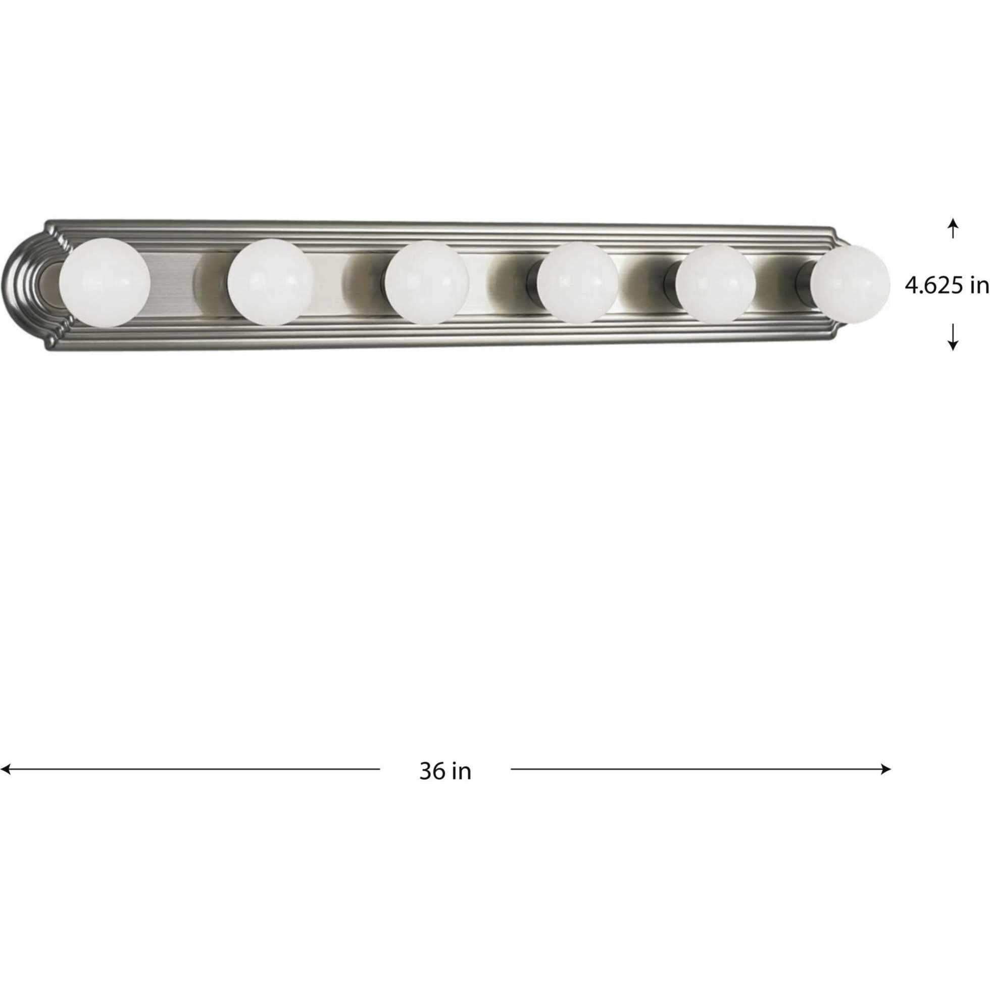 Broadway 6 Light 36 inch Brushed Nickel Bath Vanity Wall Light