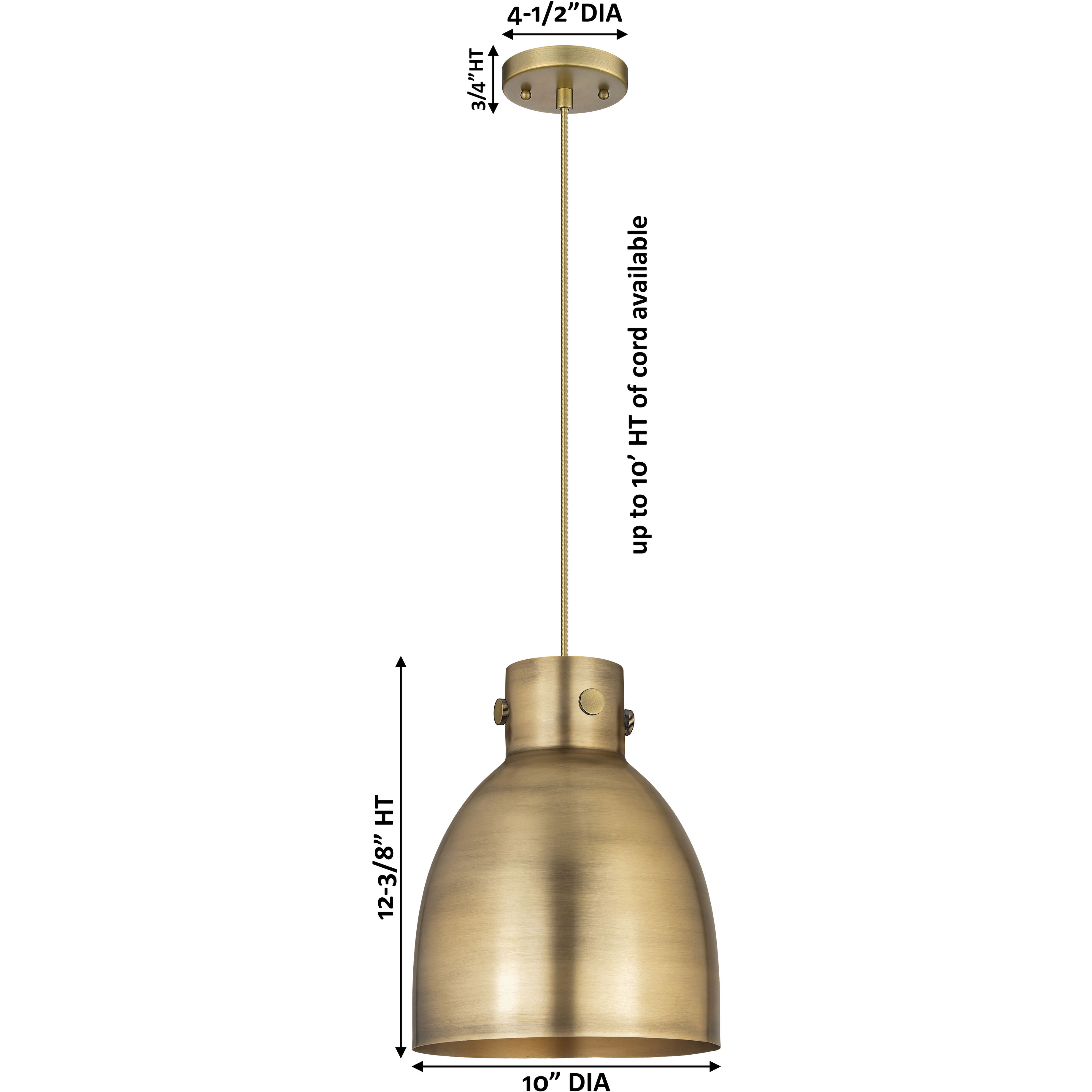 Newton Bell 1 Light 10 inch Polished Nickel Pendant Ceiling Light