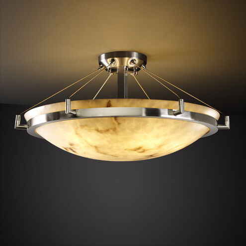 Lumenaria 6 Light 27 inch Brushed Nickel Semi-Flush Bowl Ceiling Light in Incandescent