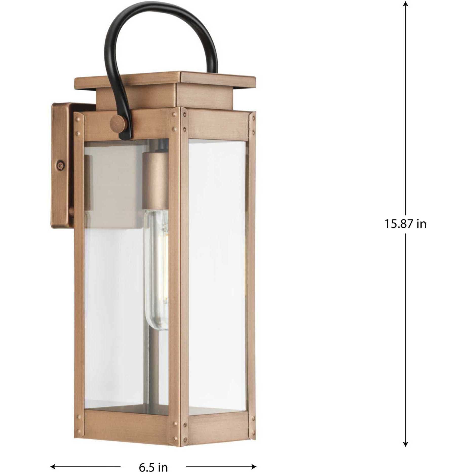 Union Square 1 Light 15.87 inch Antique Copper Wall Lantern, Design Series