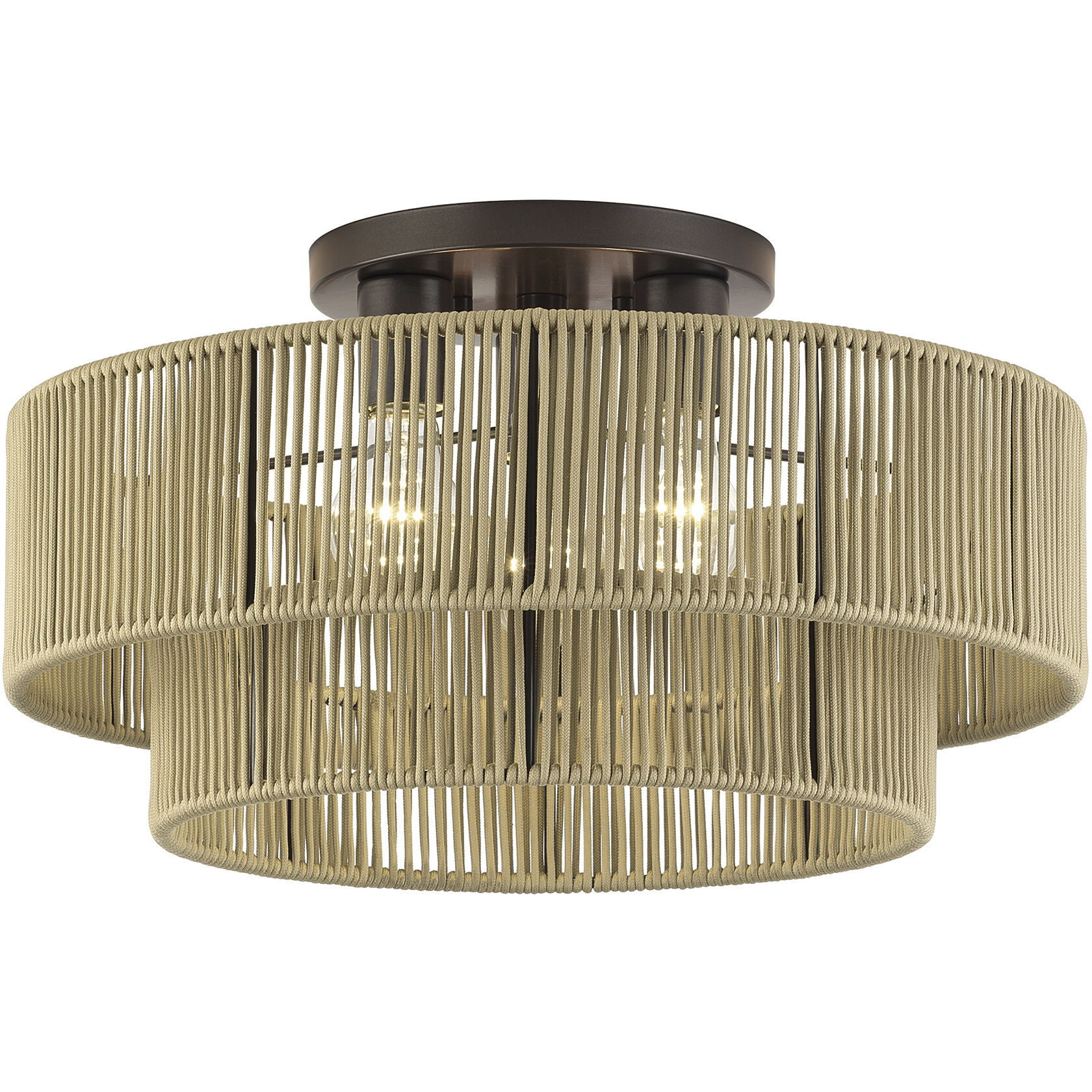 Acordia 3 Light 18 inch English Bronze Semi Flush Mount Ceiling Light, Large