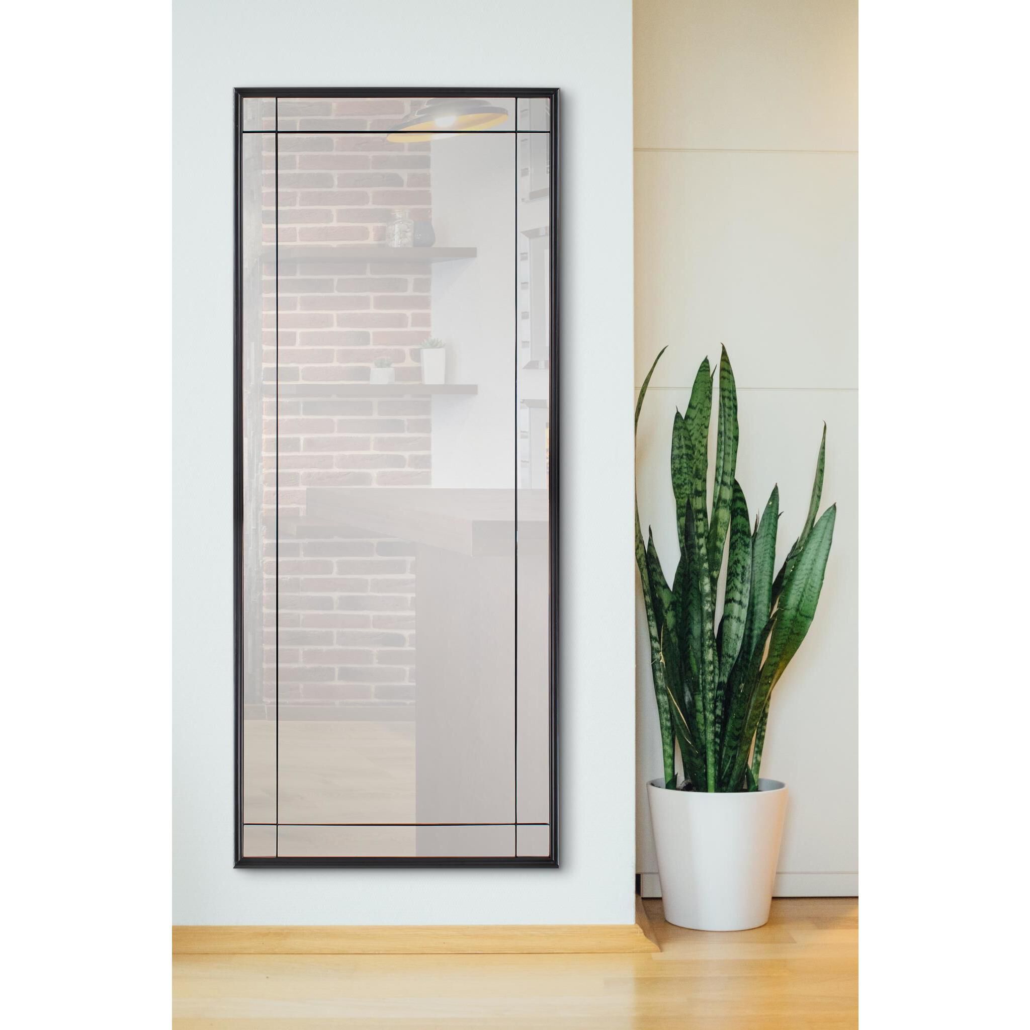 Chiverny 70 X 30 inch Matte Black French Panel Mirror