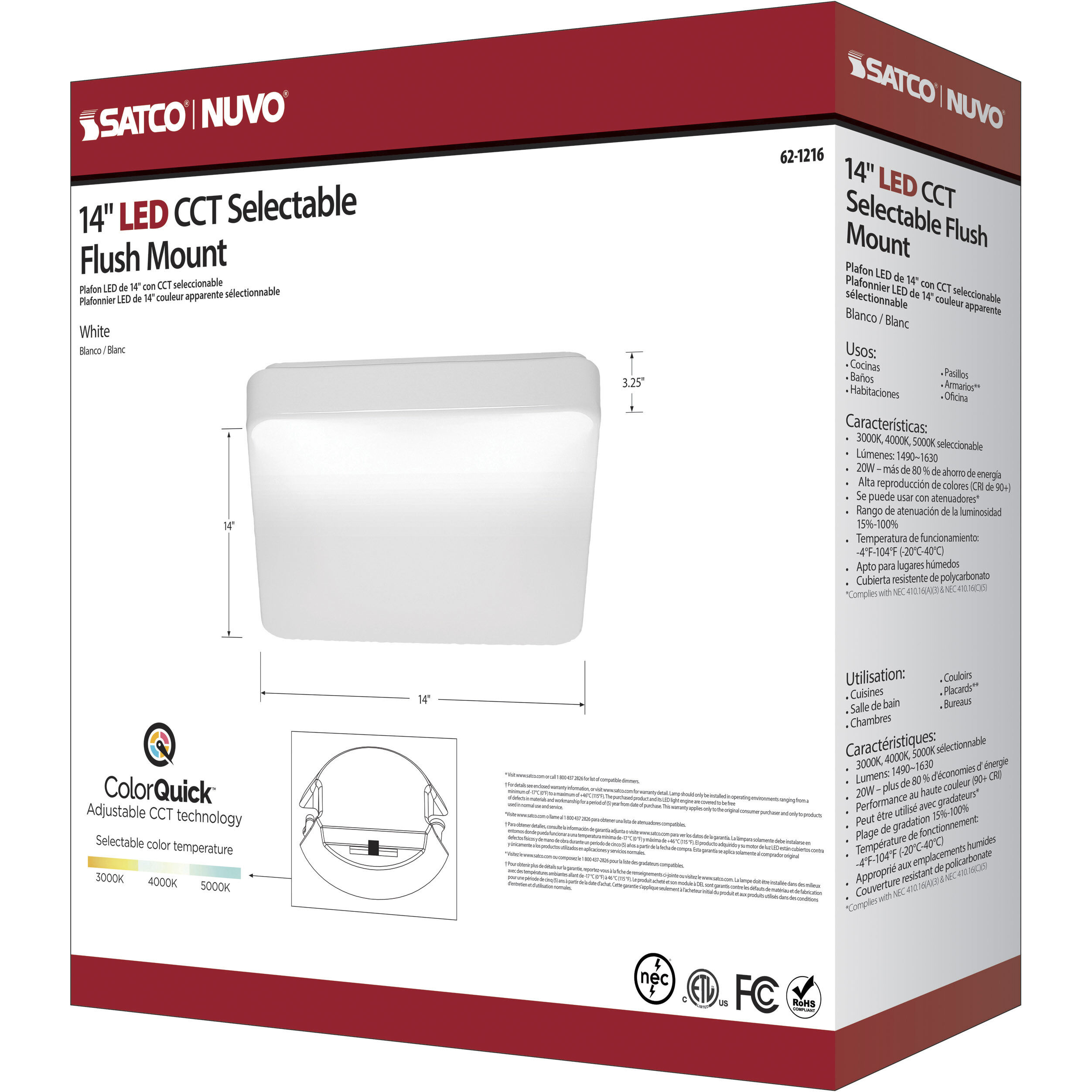 Cloud LED 14 inch White Flush Mount Ceiling Light