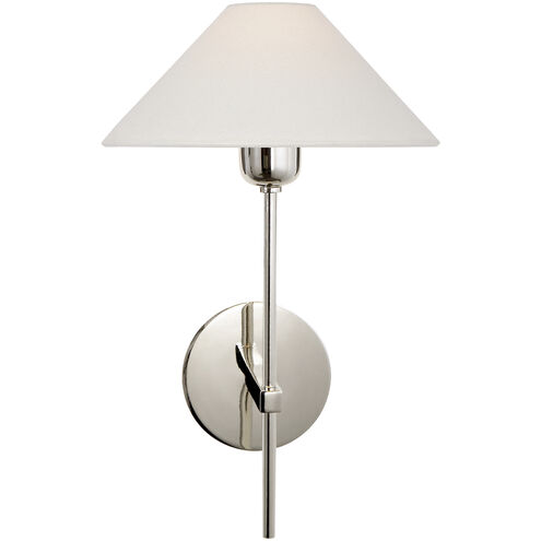 J. Randall Powers Hackney 1 Light 9 inch Polished Nickel Single Sconce Wall Light in Linen