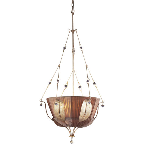 Olivissa 3 Light 21 inch Aged Silver with Purple and Brown Pendant Ceiling Light