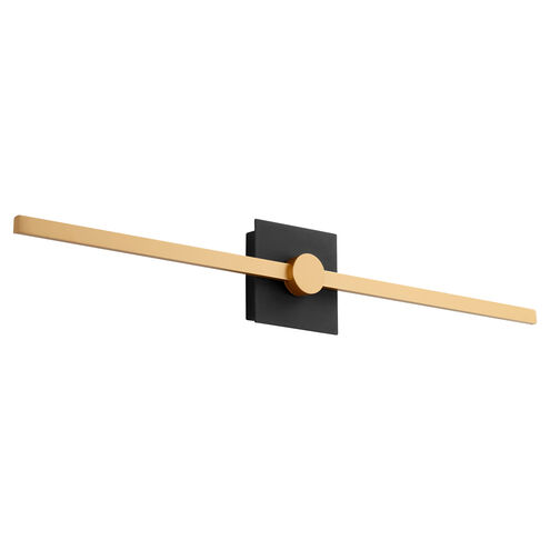 Zora 1 Light 32 inch Black/Industrial Brass Vanity Light Wall Light
