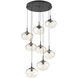 Nova LED LED Matte Black Chandelier Ceiling Light, Round Multi-Port