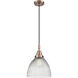 Downtown Urban Seneca Falls 1 Light 9.5 inch Antique Copper Mini Pendant Ceiling Light