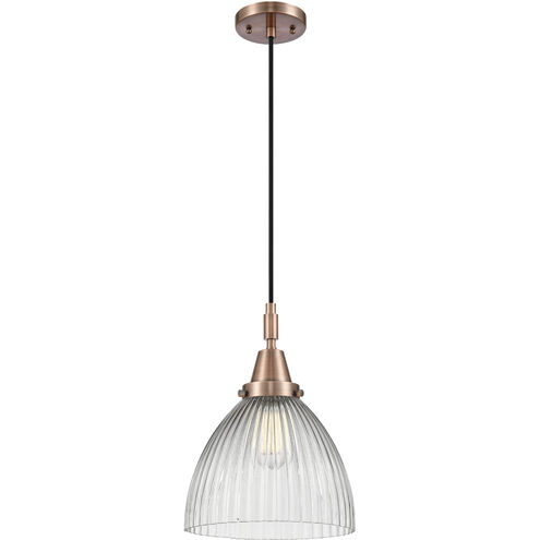 Downtown Urban Seneca Falls 1 Light 9.5 inch Antique Copper Mini Pendant Ceiling Light