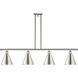 Ballston Cone LED 48 inch Polished Nickel Island Light Ceiling Light