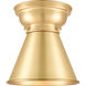 Aditi Appalachian LED 8 inch Satin Gold Flush Mount Ceiling Light, Aditi