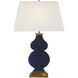 Alexa Hampton Anita 28.5 inch 150 watt Midnight Blue Porcelain Table Lamp Portable Light in Linen