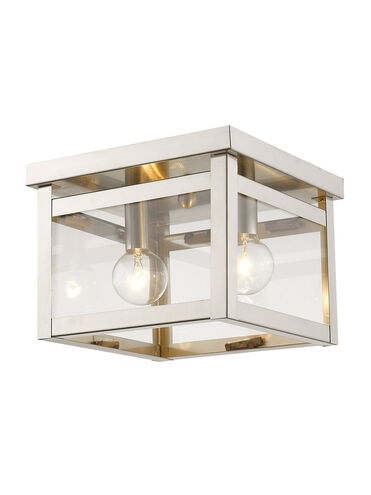 Milford 2 Light 8 inch Brushed Nickel Flush Mount Ceiling Light
