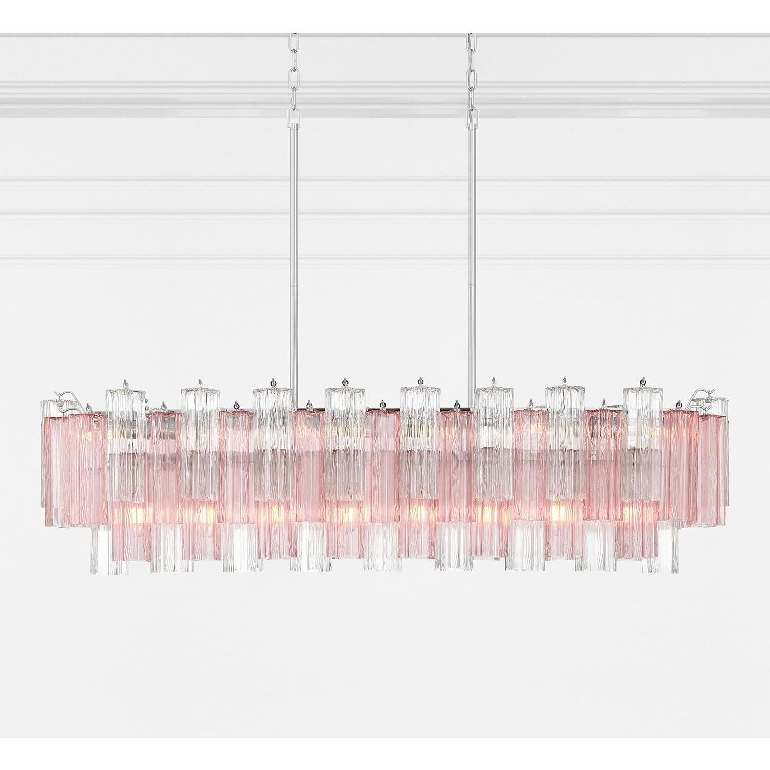 Addis 14 Light 51.75 inch Polished Chrome Linear Chandelier Ceiling Light in Spring