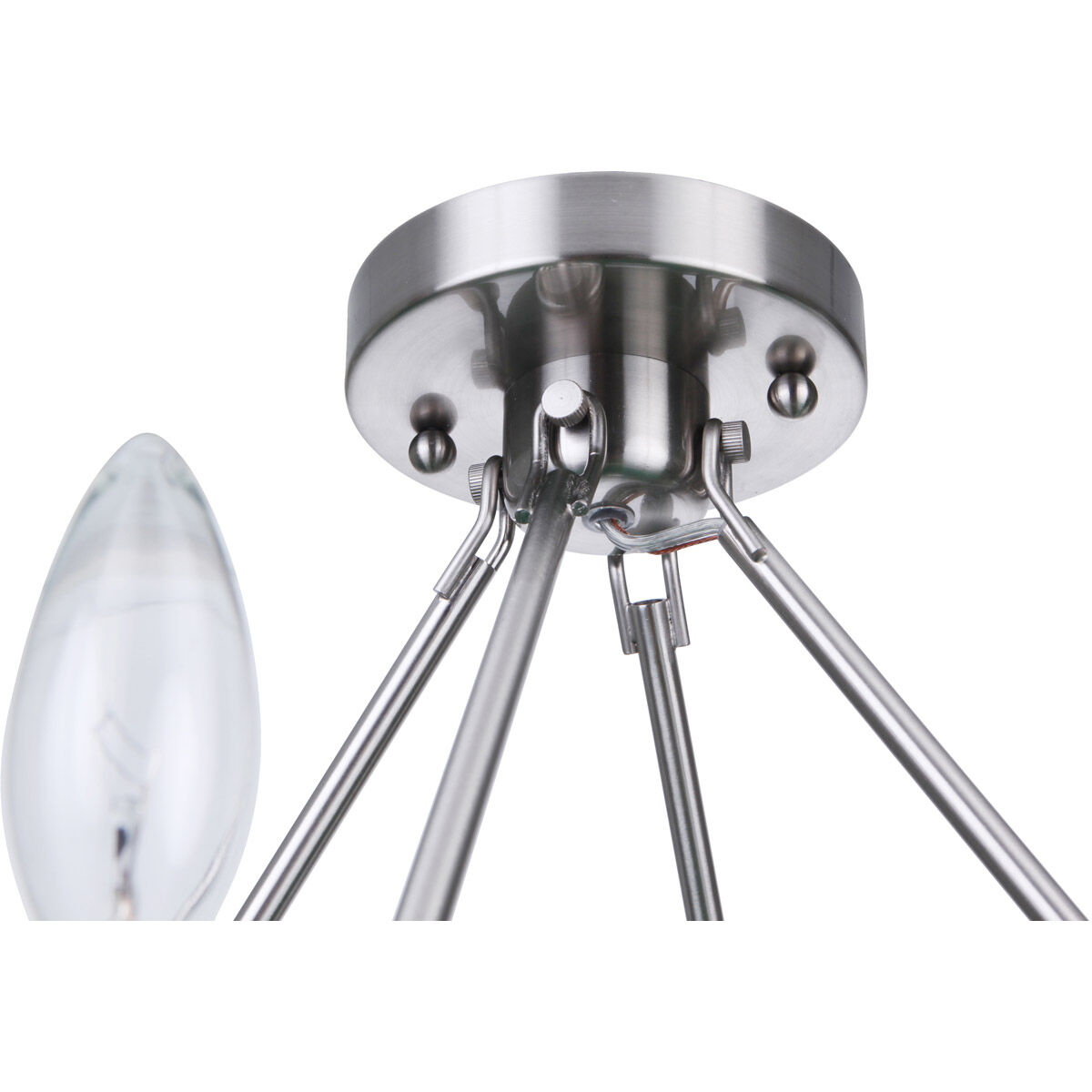 Larrson 6 Light 18 inch Brushed Polished Nickel Semi Flush Ceiling Light