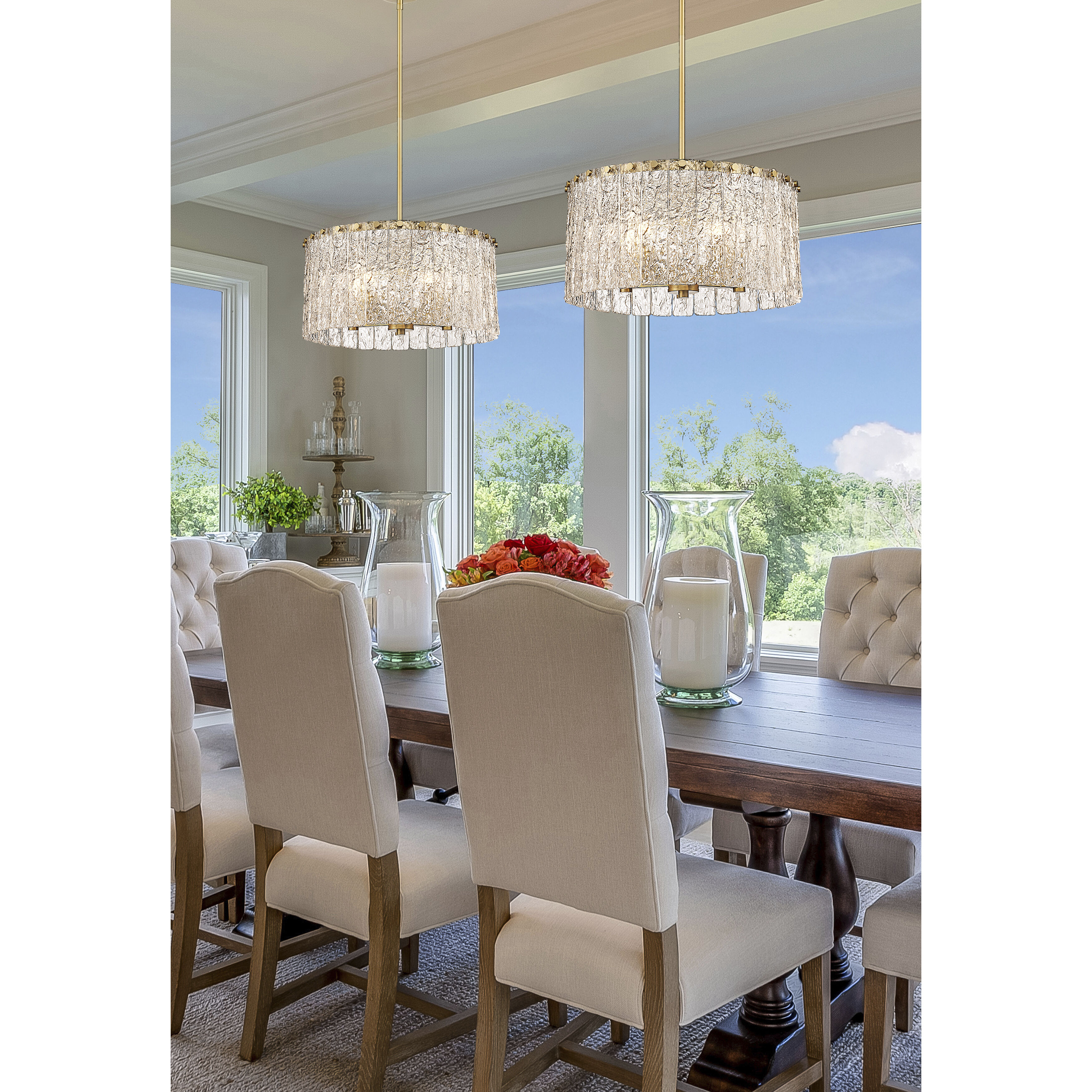 Glacier 5 Light 19 inch Modern Gold Pendant Ceiling Light