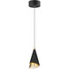 Mermaid LED 4.75 inch Black and Metallic Gold Mini Pendant Ceiling Light