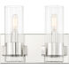 Vernon Place 2 Light 12 inch Chrome Bath Light Wall Light