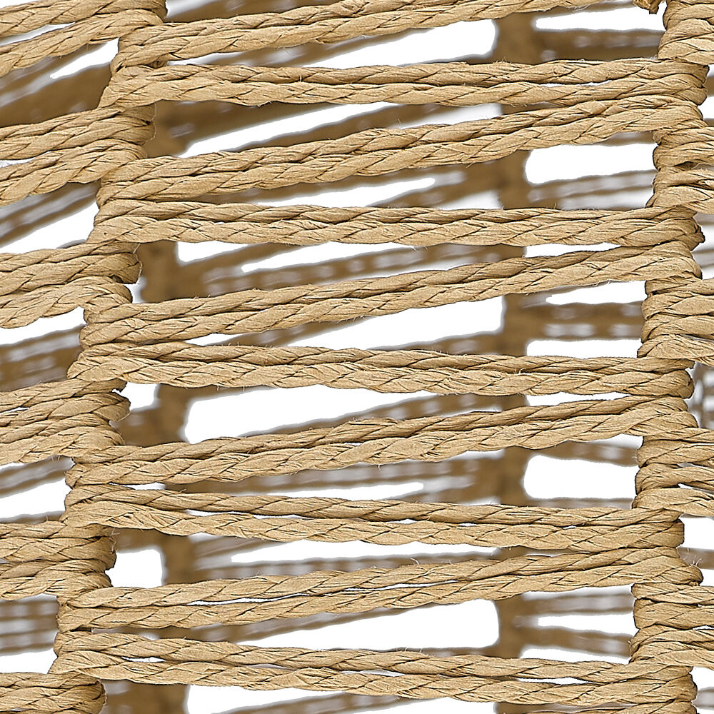 Everly 6 Light 27.13 inch Matte Black Semi-Flush Mount Ceiling Light in Natural Rattan