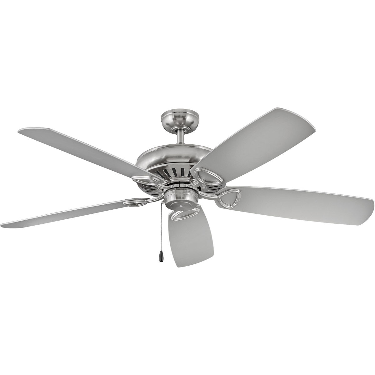 Gladiator 60 inch Brushed Nickel with Dark Walnut/Silver Blades Ceiling Fan