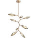 Rock Crystal LED 37.1 inch Novel Brass Chandelier Ceiling Light, Modern Vine