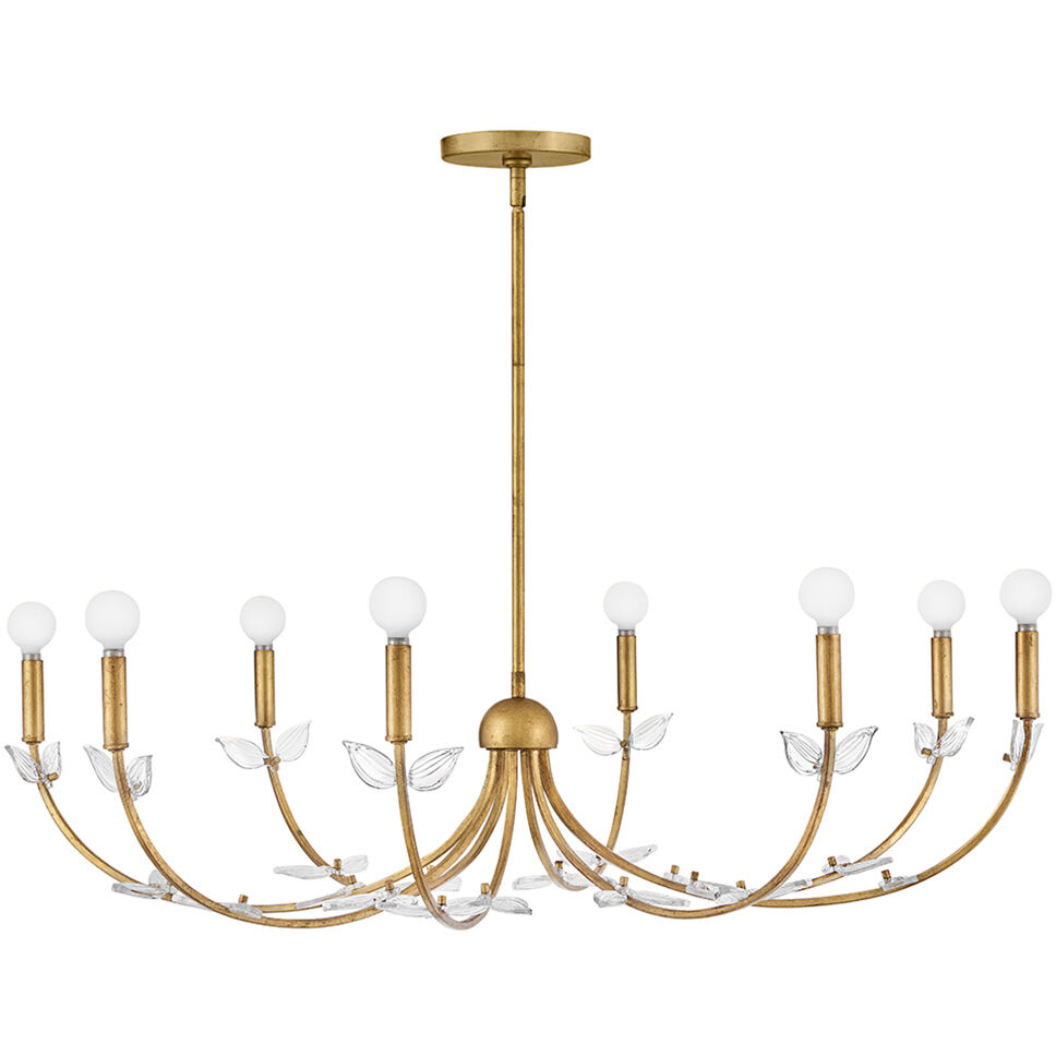 Aliso 8 Light 42 inch Distressed Brass Chandelier Ceiling Light