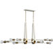 Sabine 10 Light 58 inch Textured White and Brushed Gold Linear Chandelier Ceiling Light