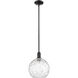 Arcadia Athens Water Glass 1 Light 10 inch Matte Black Mini Pendant Ceiling Light
