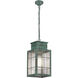 Norfield 1 Light 5.5 inch Verde Green Outdoor Pendant in Seedy Glass, Brass Traditions by Innovations Lighting