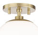 Stella 1 Light 7 inch Aged Brass Semi Flush Ceiling Light
