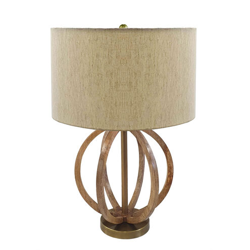 Sebastian 24 inch 60 watt Bronze and Beige and Natural Table Lamp Portable Light