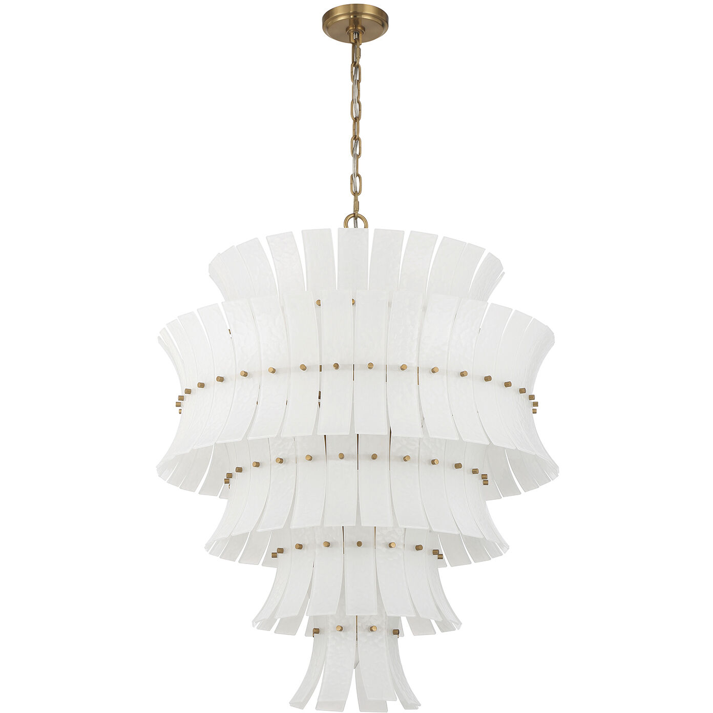 Abigail 21 Light 29.5 inch Aged Brass Chandelier Ceiling Light in White