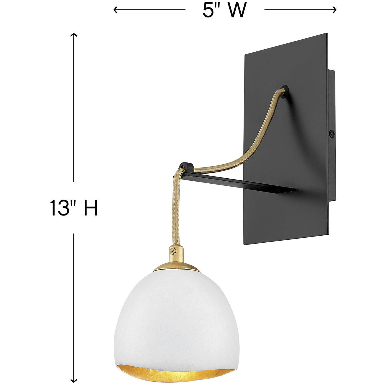 Lisa McDennon Nula 1 Light 5 inch Shell White with Gold Leaf Indoor Wall Sconce Wall Light