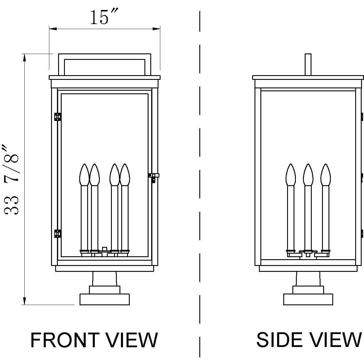 Hartwell 6 Light 34 inch Sand Black Outdoor Pier Mounted Fixture