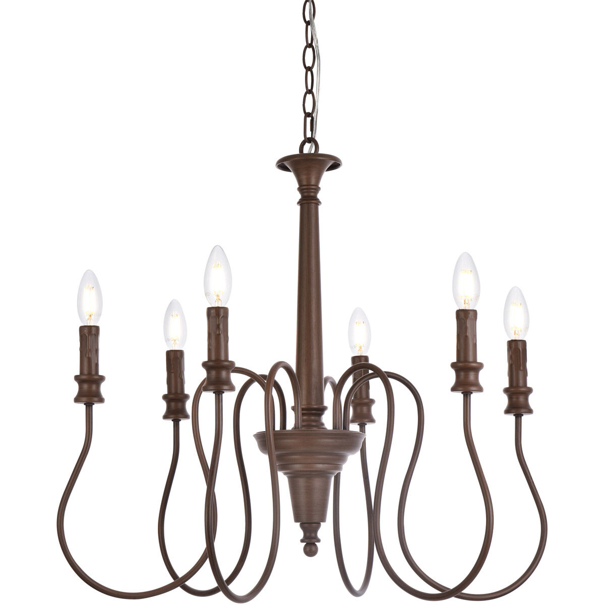 Flynx 6 Light 26 inch Weathered Oak Pendant Ceiling Light