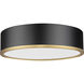 Bradley LED 16 inch Matte Black and Modern Gold Flush Mount Ceiling Light