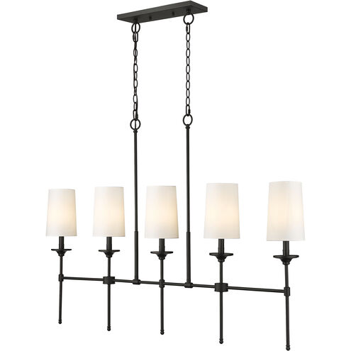 Emily 5 Light 51 inch Matte Black Linear Chandelier Ceiling Light