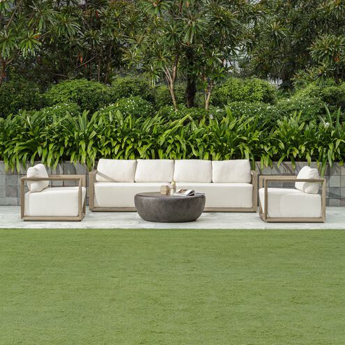 Remsen Weathered Gray and Oyster White Outdoor Sofa