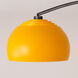 Half Dome 92 inch 14 watt Black Nickel and White Arc Floor Lamp Portable Light in Mustard Steel