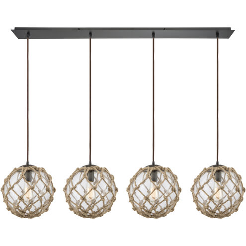 Coastal Inlet 4 Light 46 inch Oil Rubbed Bronze Multi Pendant Ceiling Light, Configurable