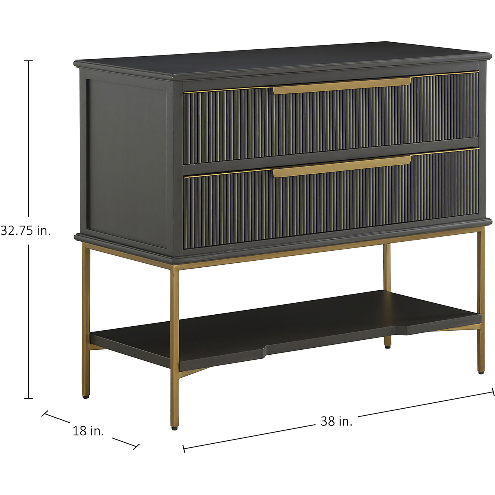 Riggs 38 X 32.75 inch Stained Gold and Sesame Black Nightstand