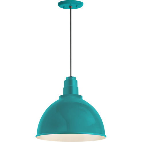 Deep Reflector 1 Light 16 inch Tahitian Teal Pendant Ceiling Light, RLM Classics