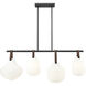Newbury 4 Light 49.75 inch Matte Black Linear Chandelier Ceiling Light