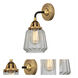 Nouveau 2 Chatham Sconce Wall Light in Black Antique Brass, Clear Glass